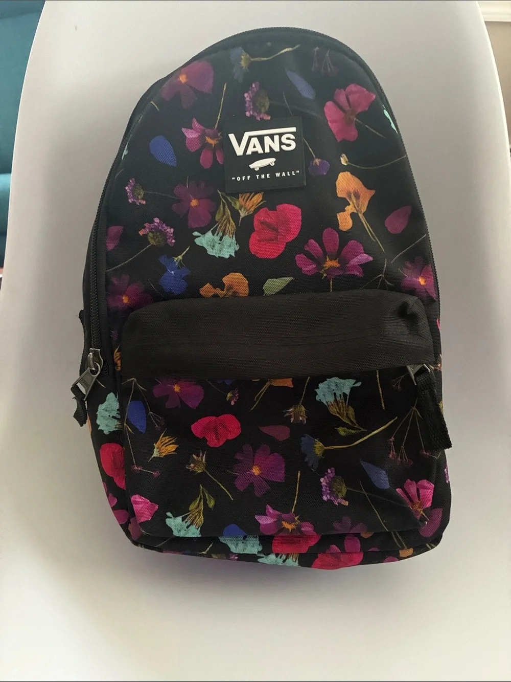 Vans Black Mini Backpack with Multicolor Floral Print